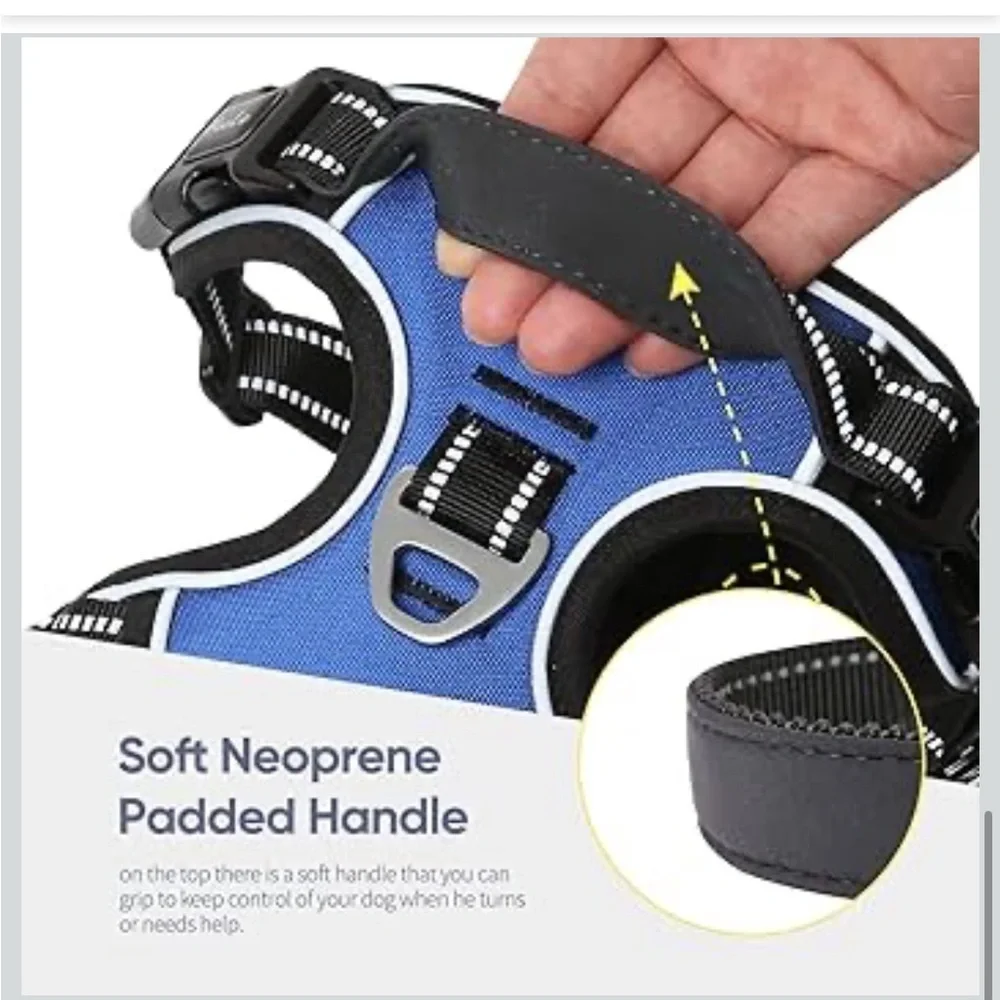 HEELE Dog Harness, No Pull Adjustable Padded Reflective Harness XL/456-bb3